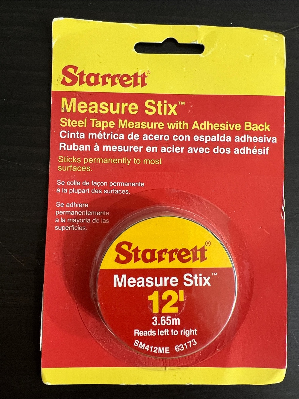 Starrett Measure Stix 12' Steel Tape Measure - Red & Yellow
